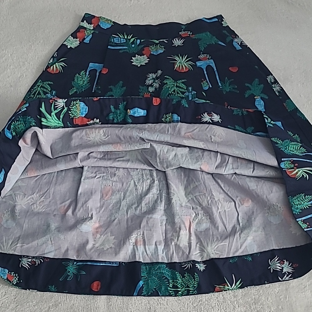 Ann Taylor Factory Petite Skirt 00P Floral A Line Garden Print Boho Cottagecore - Picture 11 of 16